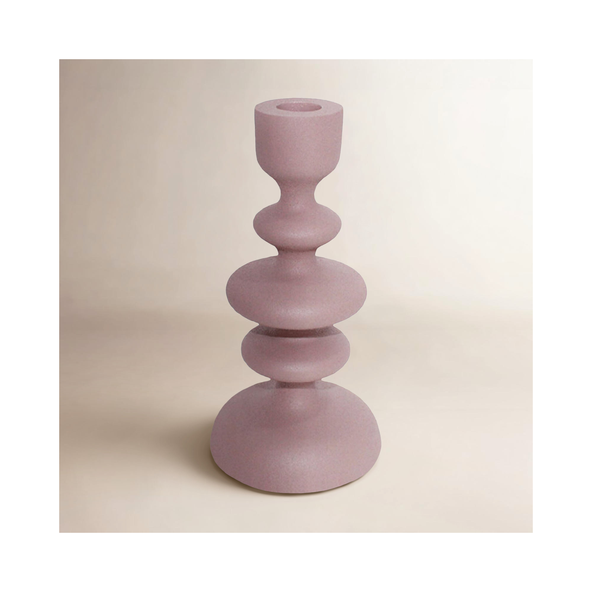 Giedre Aluminum Tabletop Candlestick, 10.25" H x 4" W x 4" D, Pink