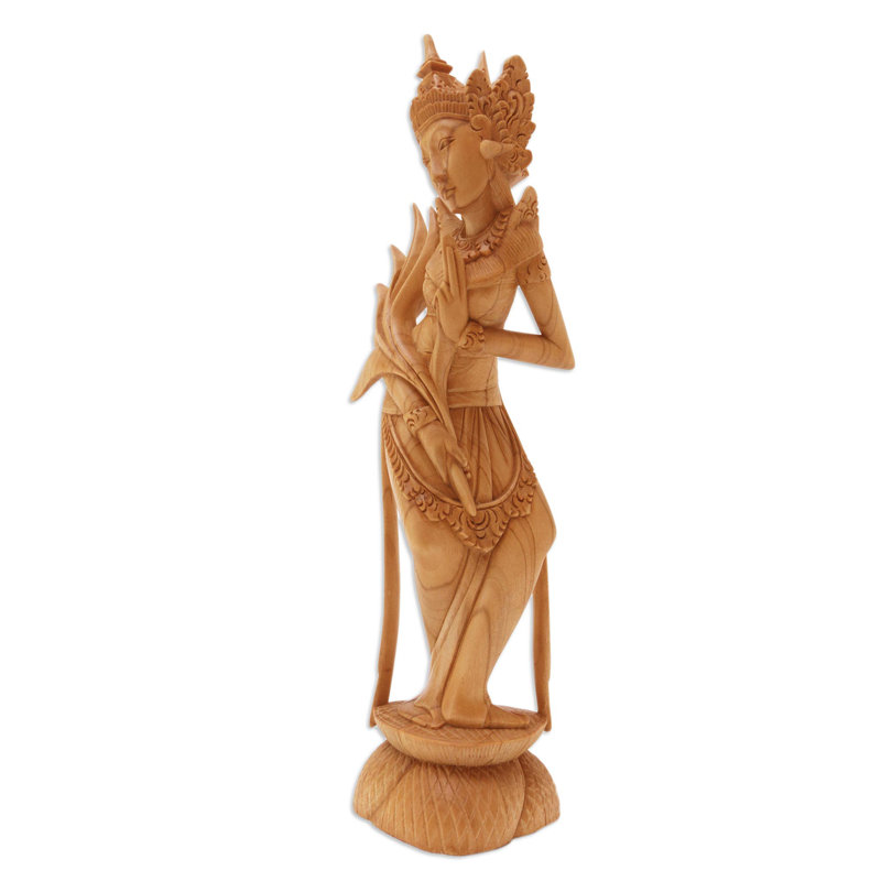  Sculpture en bois faite à la main Dewi