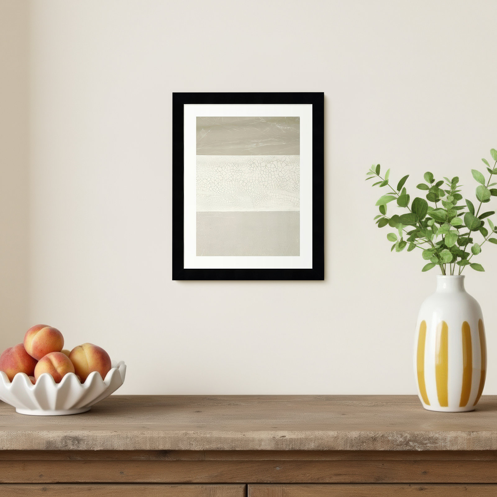 Cracked Parchment I by Vanna Lam, Black, 13.25" H x 10.75" W x 0.88" D