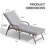 73.9" Aluminum Reclining Patio Chaise Lounge Chairs With Removable Cushions (Set Of 2 )-1079947158-1075794368