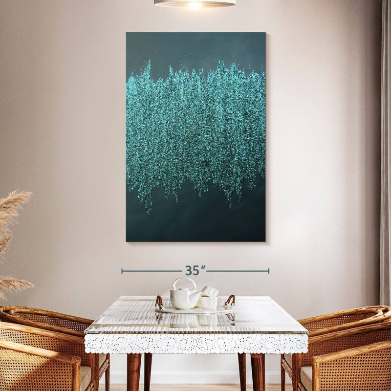 Avery Turquoise Shimmer, 51" H x 34" W