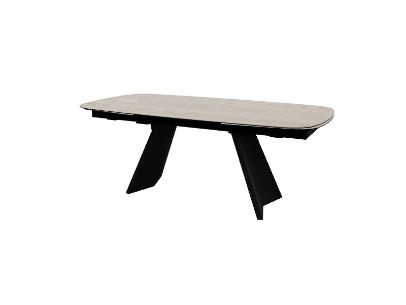 Tables extensibles Icaro, Noyer Canaletto, H 30 po x L 78,75 po x l 39,38 po, Blanc Travertino