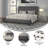 Aluino Panel Button Tufted Upholstered Platform Bed Frame - No Box Spring Required-671736504-671736510