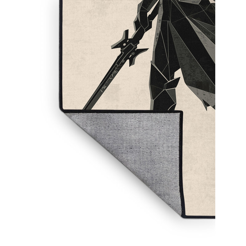 Tapis géométrique beige élégant et lavable à la machine Aidan Demon Hunter, 2 x 4