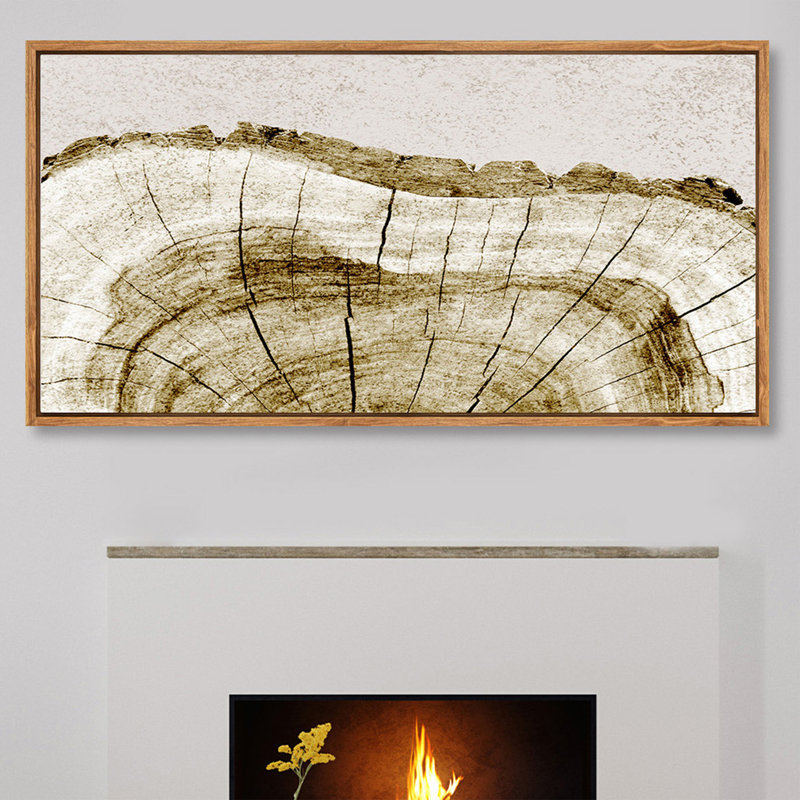 Extra Large Framed Canvas Wall Art Brown Tree Ring Canvas Wall Prints for Bedroom,Dinning Room