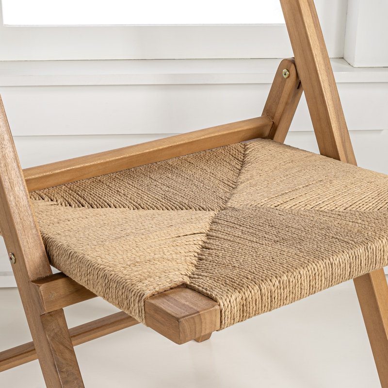 Chaise pliante en bois de teck naturel Kiawah Coastal, Marron clair