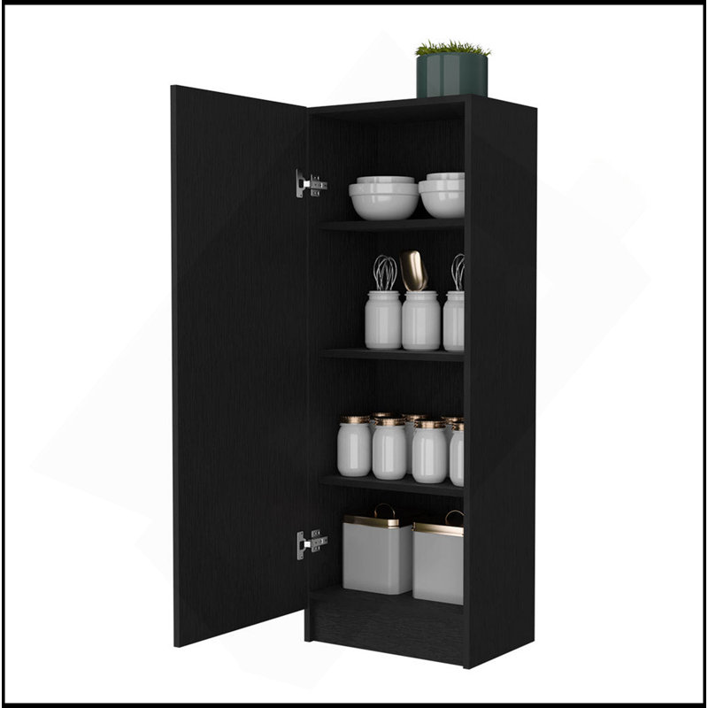 Miami Single Door Pantry, Four Shelves