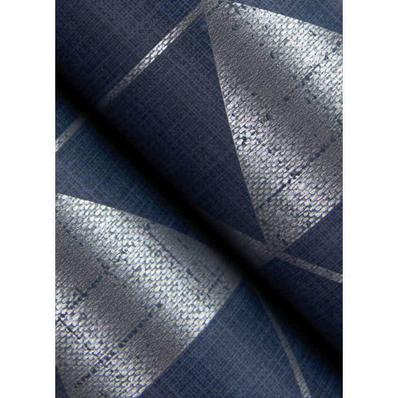 Papier peint géométrique Fairbank, Bleu marine