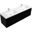 Meuble-lavabo double 71,87 po avec plateau en résine Ranauro-1418210369