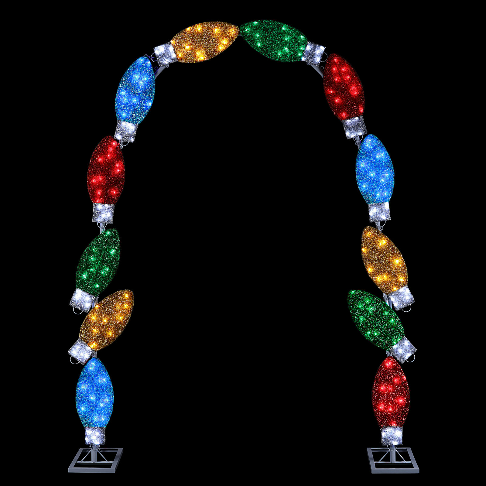 8 ft. Illuminated Tinsel C9 Bulb Arch​