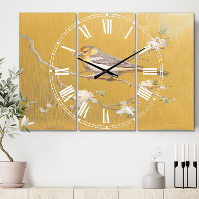 Or doré sur une fleur I - horloge murale traditionnelle
