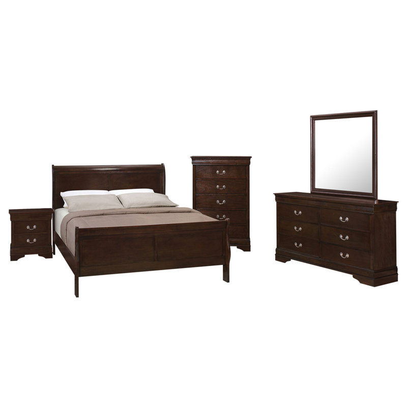 Ensemble de chambre avec très grand lit 5 pièces Bruno Cappuccino, Très grand lit