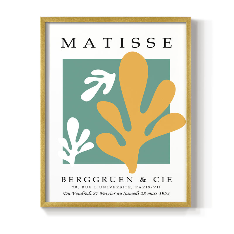 Matisse CDL XXIV, reproduction encadrée - bois massif, Or, H 10 po x l 8 po