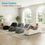 Chaise longue en velours courbé avec housse amovible, gris foncé-23552916