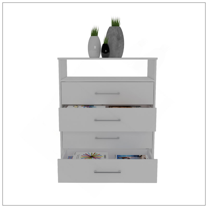 Commode Atlanta, chambre à coucher, blanc, Blanc