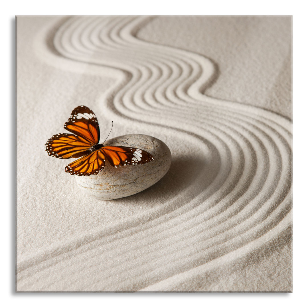 Glasbild Zen-Schmetterling