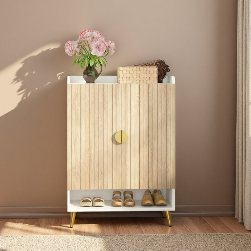 7-Tier Shoe Storage Cabinet Wooden Shoe Cabinet