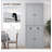 72" Kitchen Pantry Storage Cabinet, Traditional Freestanding Cabinet with 4 Doors-67958548