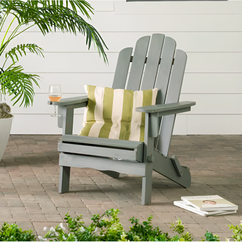 Abhisekh Outdoor Adirondack Chair, Grey Wash