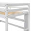 Lit mezzanine simple avec bureau et tablettes, barrière de sécurité et échelle-1080025515