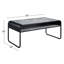 Table basse à structure en métal avec finition gris béton, tablette ouverte et structure Kd