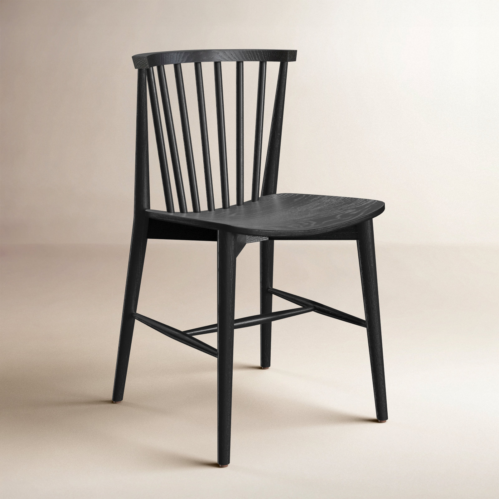 Solid Wood Side Chair, Black