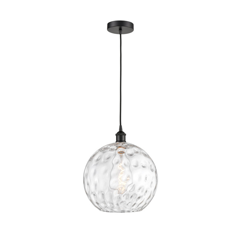 Edison Matte Black 15'' Indoor/Outdoor Mini Pendant Light