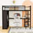 Metal Loft Bed with Wardrobe and Desk-96822139-96822022