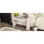 Table d'entrée avec design cannelé TREXM, console moderne avec rangement, plateau ovale et 2 tiroirs pour l'entrée et le salon (blanc champagne)-124923080