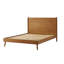Ozzy California King Bed With Panel Design, Natural Brown Acacia Wood-121481549