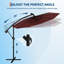 10 ft offset patio umbrella, with solar lights-661793795