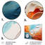 «Teal Orange Bold Abstract Flow Collage I», reproduction de collages abstraits sur métal-416043472