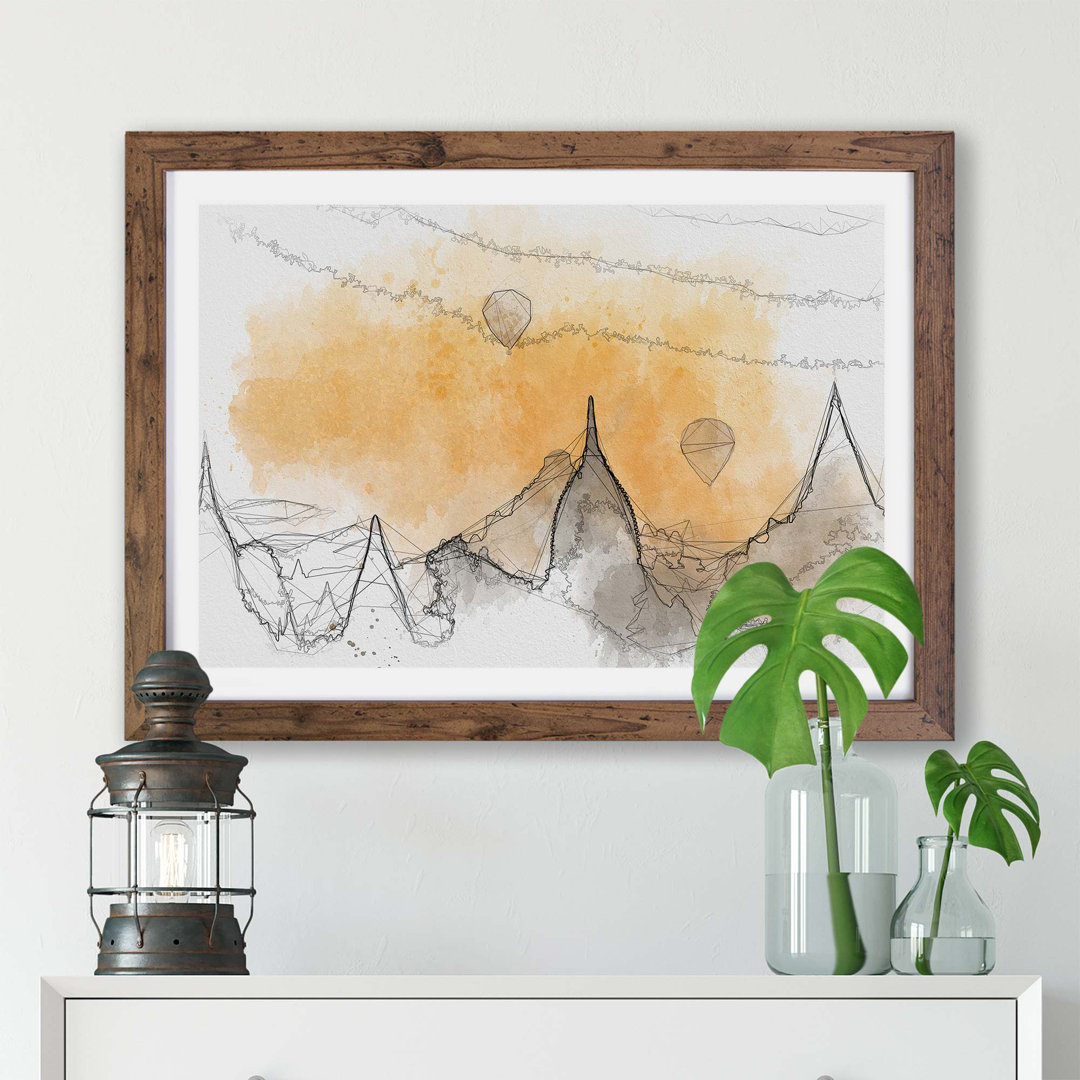 Hot Air Balloons over Old Bagan - Framed Print