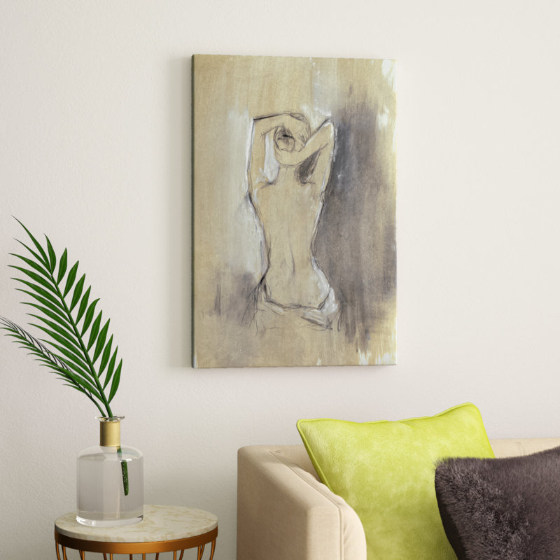 Contemporary Draped Figure I - Painting, 76cm H x 51cm W, Wrapped Canvas
