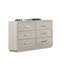 Commode 1 pièce à 6 tiroirs gris clair en acacia massif