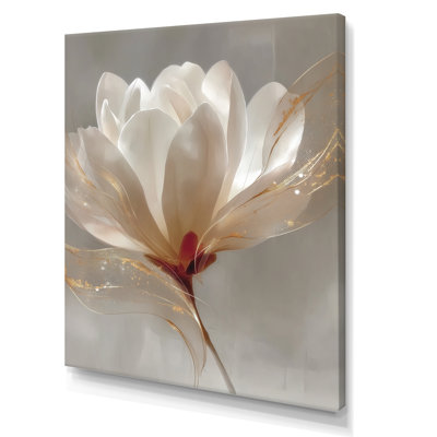 Délicat «Magnolia doré», impression sur toile à motif floral orange