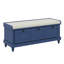 Banc à chaussures de style rétro avec coussin et trois tiroirs, banc de rangement avec compartiment de rangement caché, banc d'entrée cannelé-1521922611