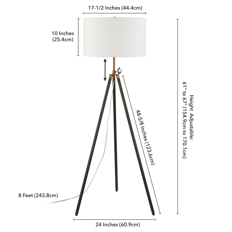 Arlie 67'' Brushed Tripod Floor Lamp
