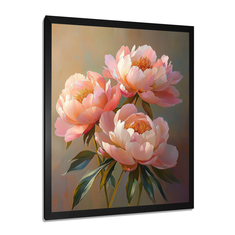 Haubrich - Floral Wall Art Prints, Black, 20" H x 12" W, Framed Print without Mat