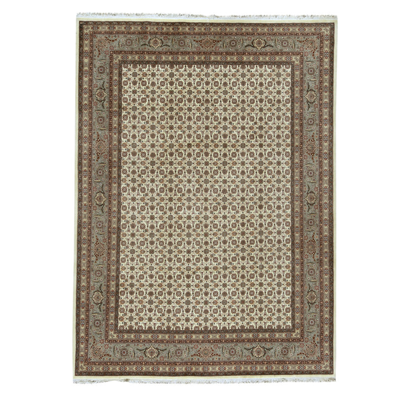 Tapis rectangulaire en laine noué à la main