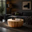 Table basse ronde avec finition en faux bois (MDF)-1338721466-1338721468