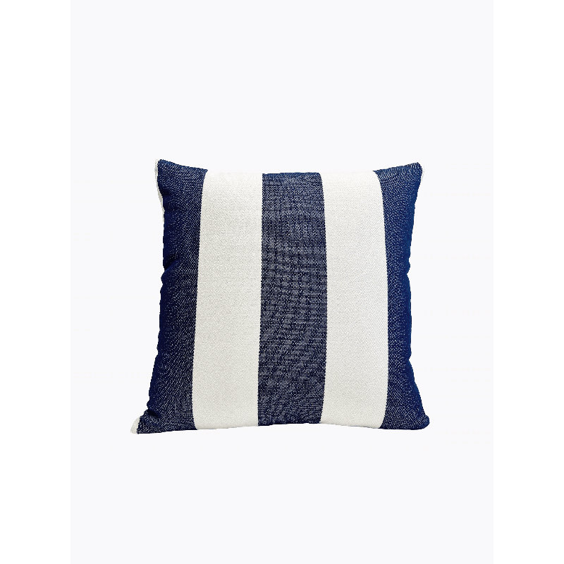 Coussin intérieur / extérieur Destinnie, Rayures bleu marine, 20 po x 20 po