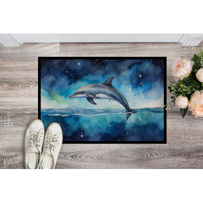 Dolphin in a Starry Sea Doormat