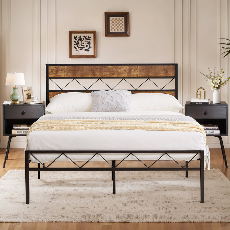 Igourdane Metal Piece Bedroom Set, Gray, Full
