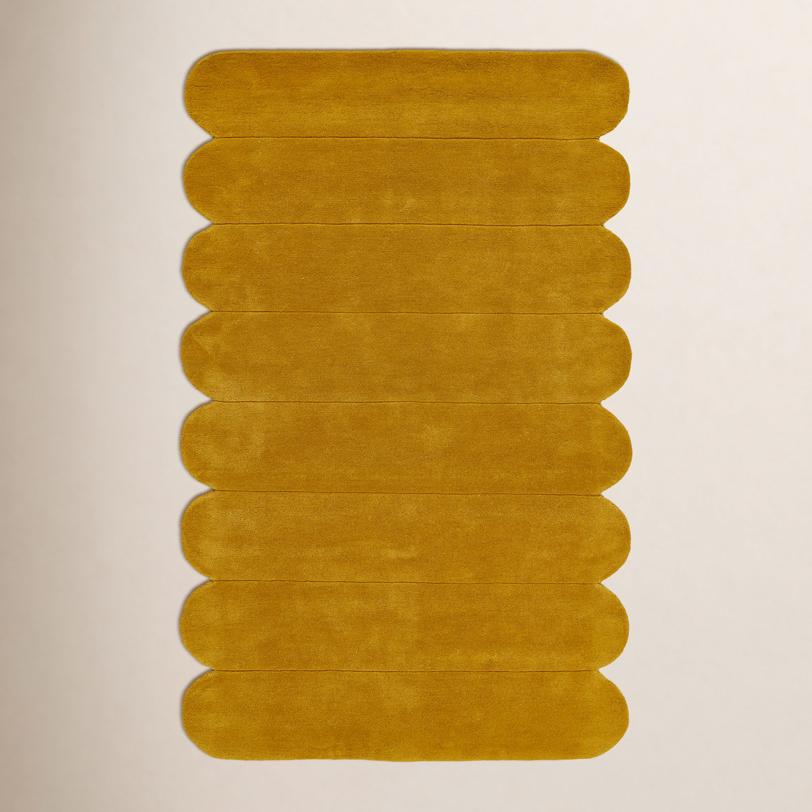 Dabria Orange Hand-Tufted Wool Rug, Rectangle 5' x 8'