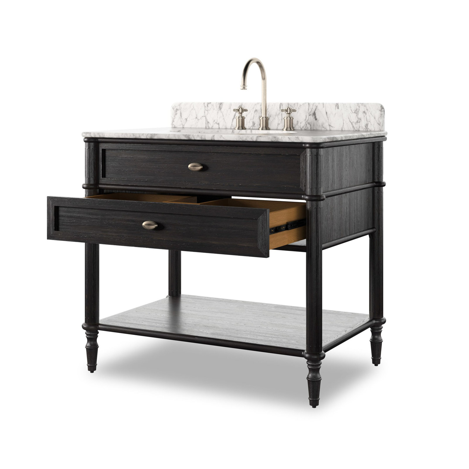 Adelene Single Bathroom Vanity, Satin Black Veneer