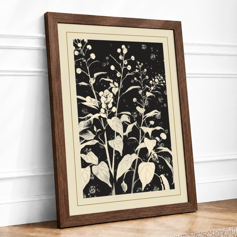 Flowering Garden Botanical - Framed Print, A2 - 59.4 x 42.0 cm, Walnut