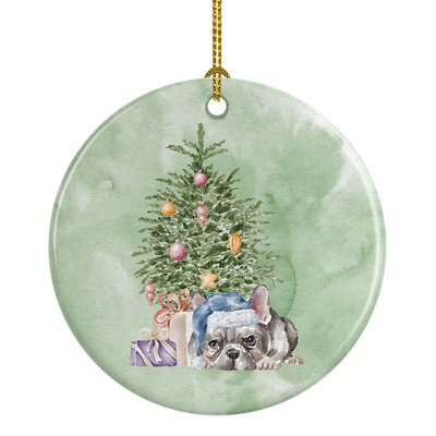 Ornement suspendu de Noël bouledogue français de Noël