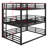 Metal Triple Bunk Bed With Safety Guardrails-1303769125