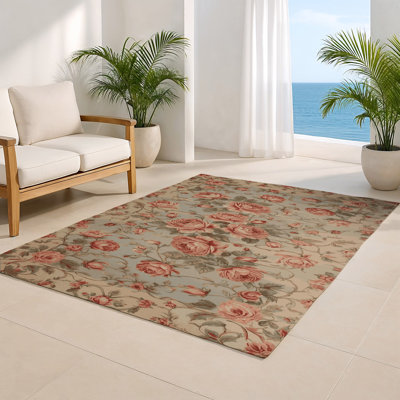 Tapis d'intérieur et d'extérieur brun Persian